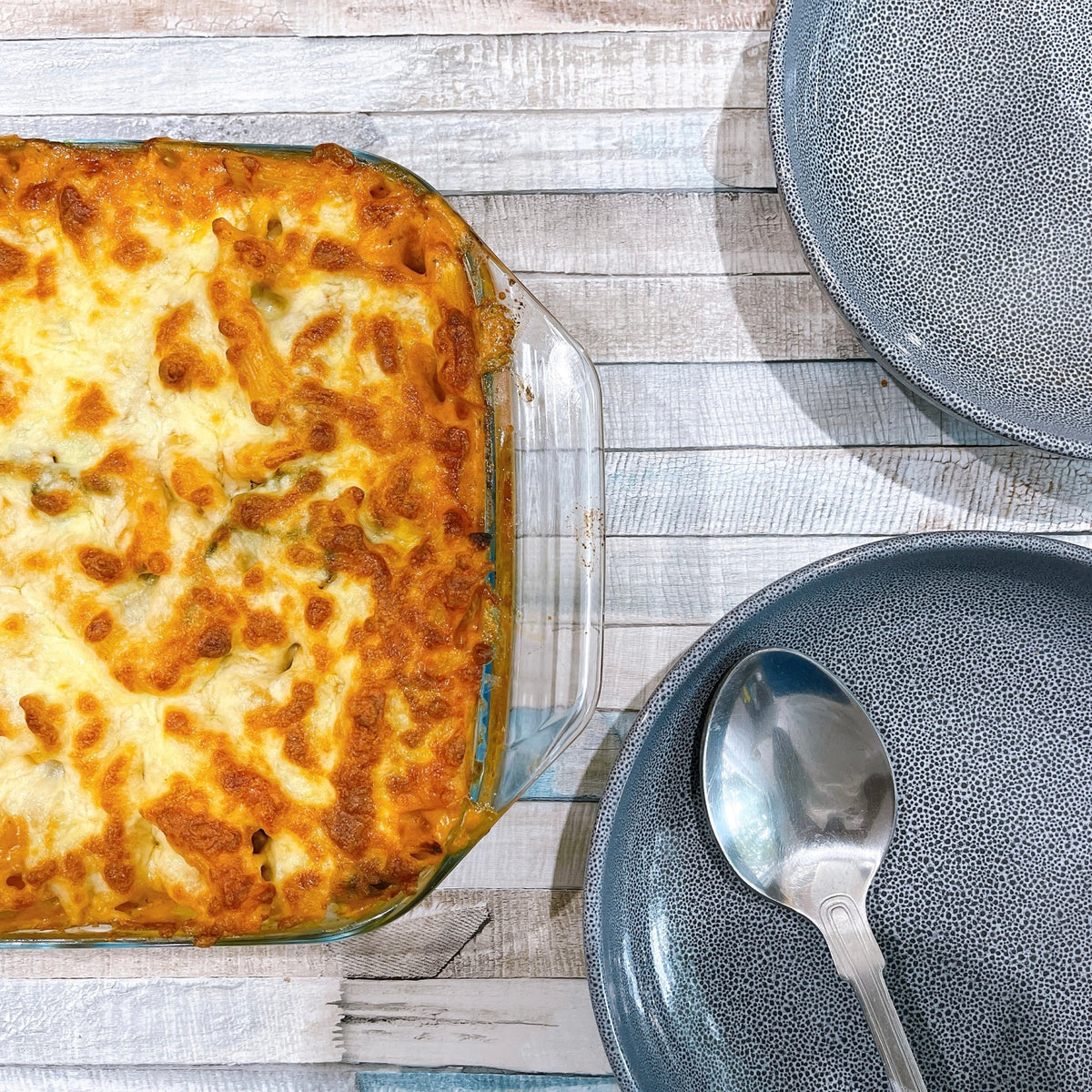 Creamy Chicken Pasta Bake with Mushroom & Broccoli – Spicy Rye's