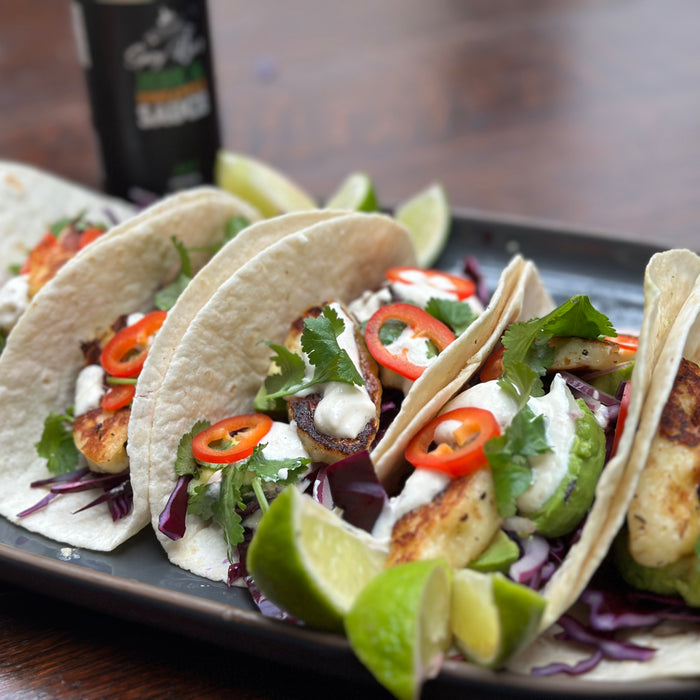 Image of Jerk & Pineapple Halloumi Tacos